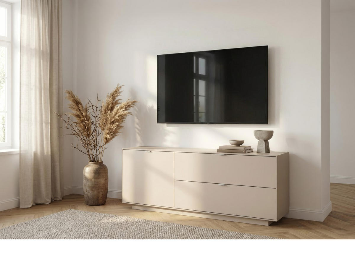 LOWBOARD Sivas  in 160/62/37,5 cm  - Sandfarben, Design, Holzwerkstoff/Kunststoff (160/62/37,5cm) - MID.YOU