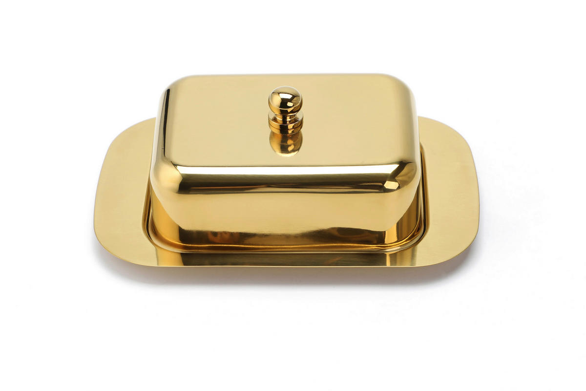 BUTTERDOSE Metall  - Goldfarben, Basics, Metall (18,5/12,2/7,0cm) - Echtwerk