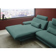ECKSOFA  in Chenille, Flachgewebe Opal  180/284 cm  - Opal/Schwarz, Design, Textil/Metall (180/284cm) - Dieter Knoll