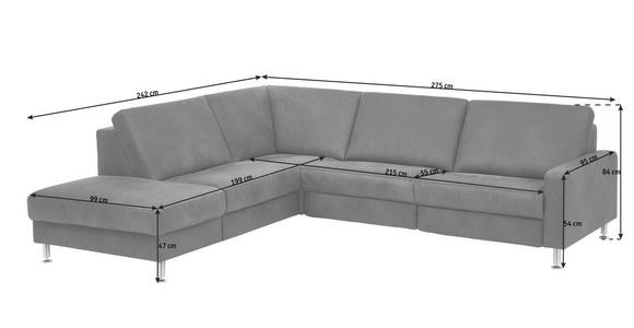 WOHNLANDSCHAFT in Textil Anthrazit - Anthrazit/Alufarben, Design, Textil/Metall (242/275cm) - Dieter Knoll