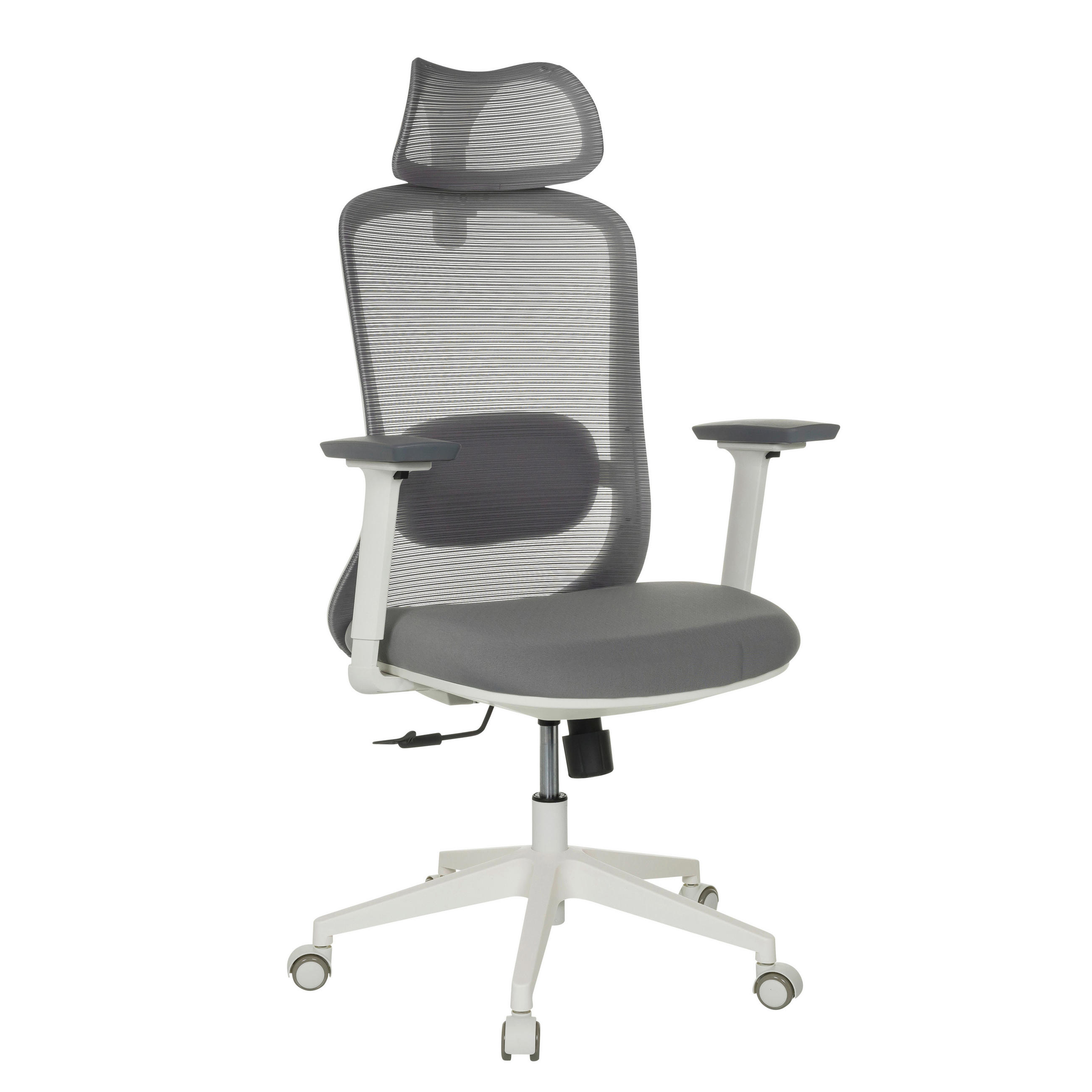DREHSTUHL Grau  - Weiß/Grau, MODERN, Kunststoff/Textil (67/113 - 129/68cm) - MID.YOU