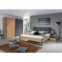 BETT 160/200 cm  in Anthrazit, Graphitfarben, Eiche Artisan  - Anthrazit/Graphitfarben, MODERN, Textil/Metall (160/200cm) - Rauch Möbel