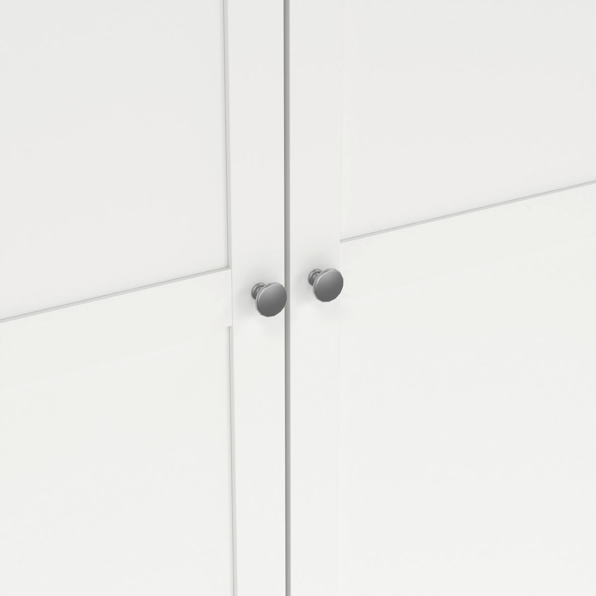 DREHTÜRENSCHRANK in Weiss  - Weiss/Silberfarben, Modern, Holzwerkstoff/Metall (195,5/200/61,7cm) - MID.YOU