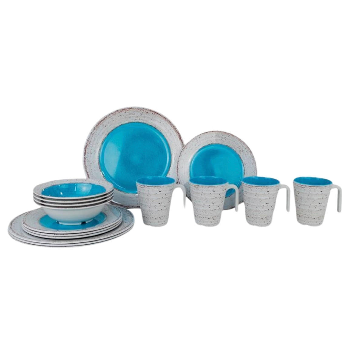 KOMBI SERVIS    16-dijelni    - siva/plava, Basics, plastika (27/18/27cm)