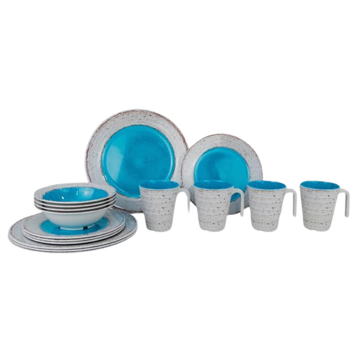 KOMBI SERVIS    16-dijelni    - siva/plava, Basics, plastika (27/18/27cm)