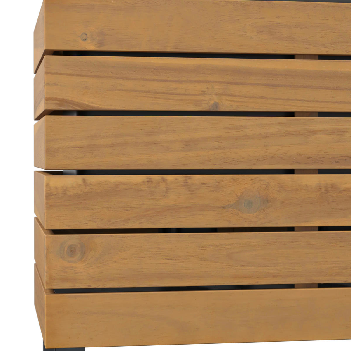 UZDIGNUTA LEJA - boja akacije/crna, Moderno, drvo/metal (69/41/26cm) - Bessagi Garden