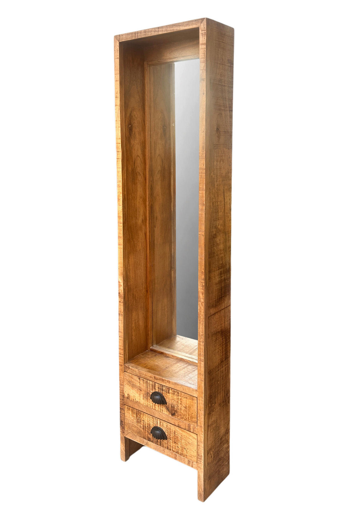 SPIEGELSCHRANK 52/192/27 cm  - Schwarz/Naturfarben, KONVENTIONELL, Holz/Metall (52/192/27cm) - MID.YOU