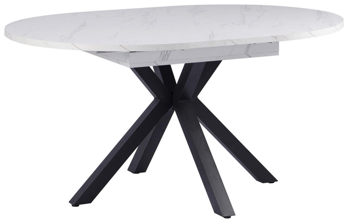 ESSTISCH 110/150/110/76 cm Nachbildung  Metall, Holzwerkstoff ausziehbar oval Multicolor, Schwarz  - Multicolor/Schwarz, MODERN, Holzwerkstoff/Metall (110/150/110/76cm) - Livetastic