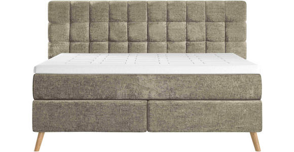 BOXSPRINGBETT 180/200 cm  in Hellbraun  - Hellbraun/Eichefarben, Design, Holz/Textil (180/200cm) - Esposa