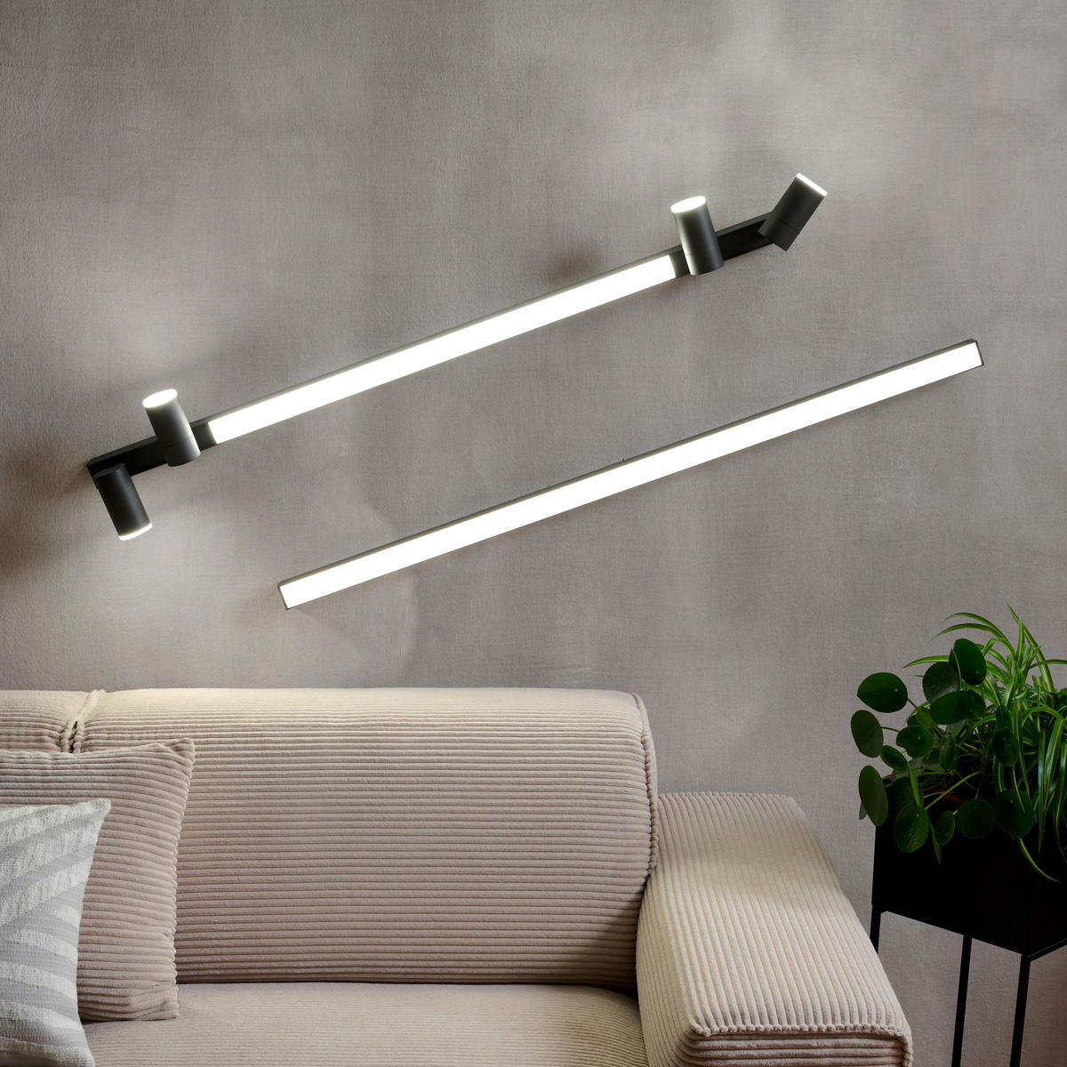 LED-DECKENLEUCHTE 120/19/15 cm   - Anthrazit, Design, Kunststoff/Metall (120/19/15cm) - Neuhaus PURE