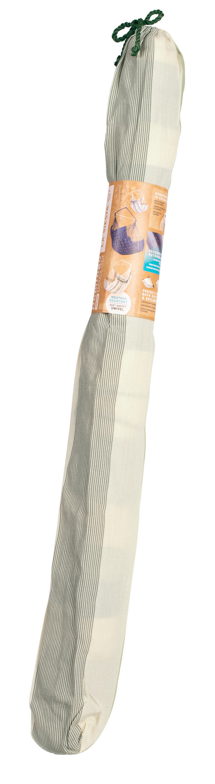 HÄNGESESSEL kingsize outdoor 140/170/210 cm  - Dunkelgrün/Weiß, KONVENTIONELL, Holz/Textil (140/170/210cm) - La Siesta