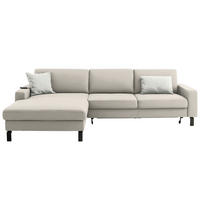 ECKSOFA Cord Naturfarben  - Schwarz/Naturfarben, Design, Textil/Metall (185/298cm) - Pure Home Lifestyle