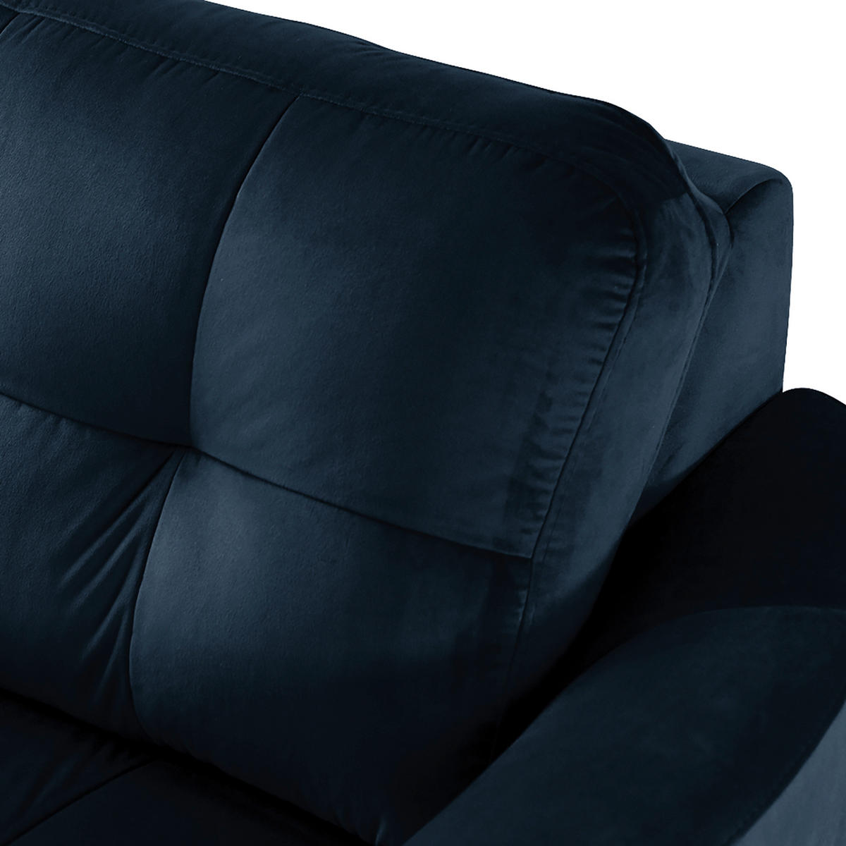 ECKSOFA Dunkelblau Samt  - Buchefarben/Dunkelblau, Design, Holz/Textil (190/236cm) - Livetastic