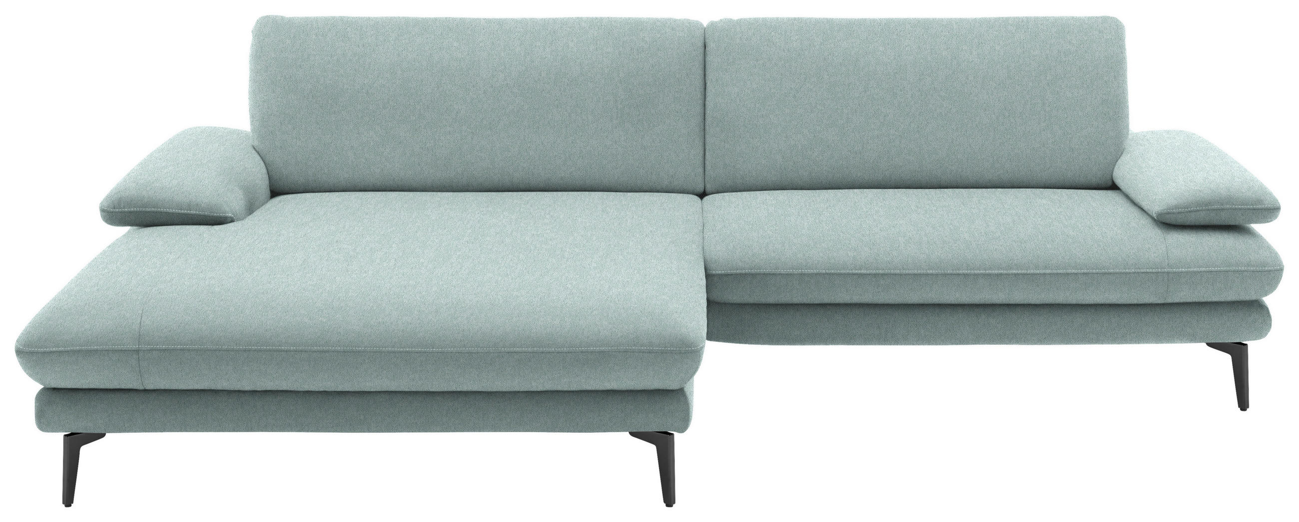 ECKSOFA in Webstoff Mintgrün  - Schwarz/Mintgrün, Design, Textil/Metall (184/284cm) - Dieter Knoll