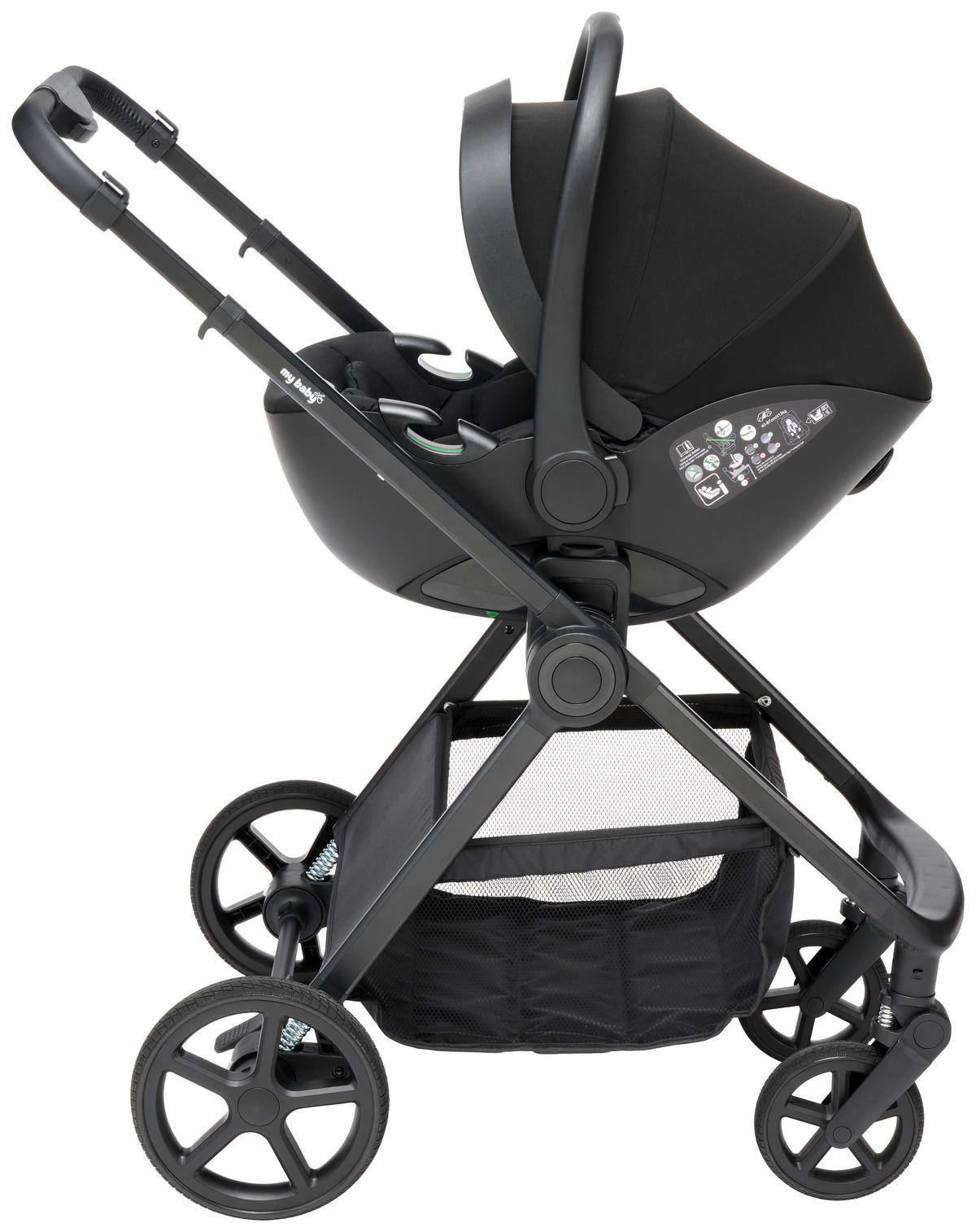 KINDERWAGENSET   schwarz  - Schwarz, Basics, Textil/Metall - My Baby Lou
