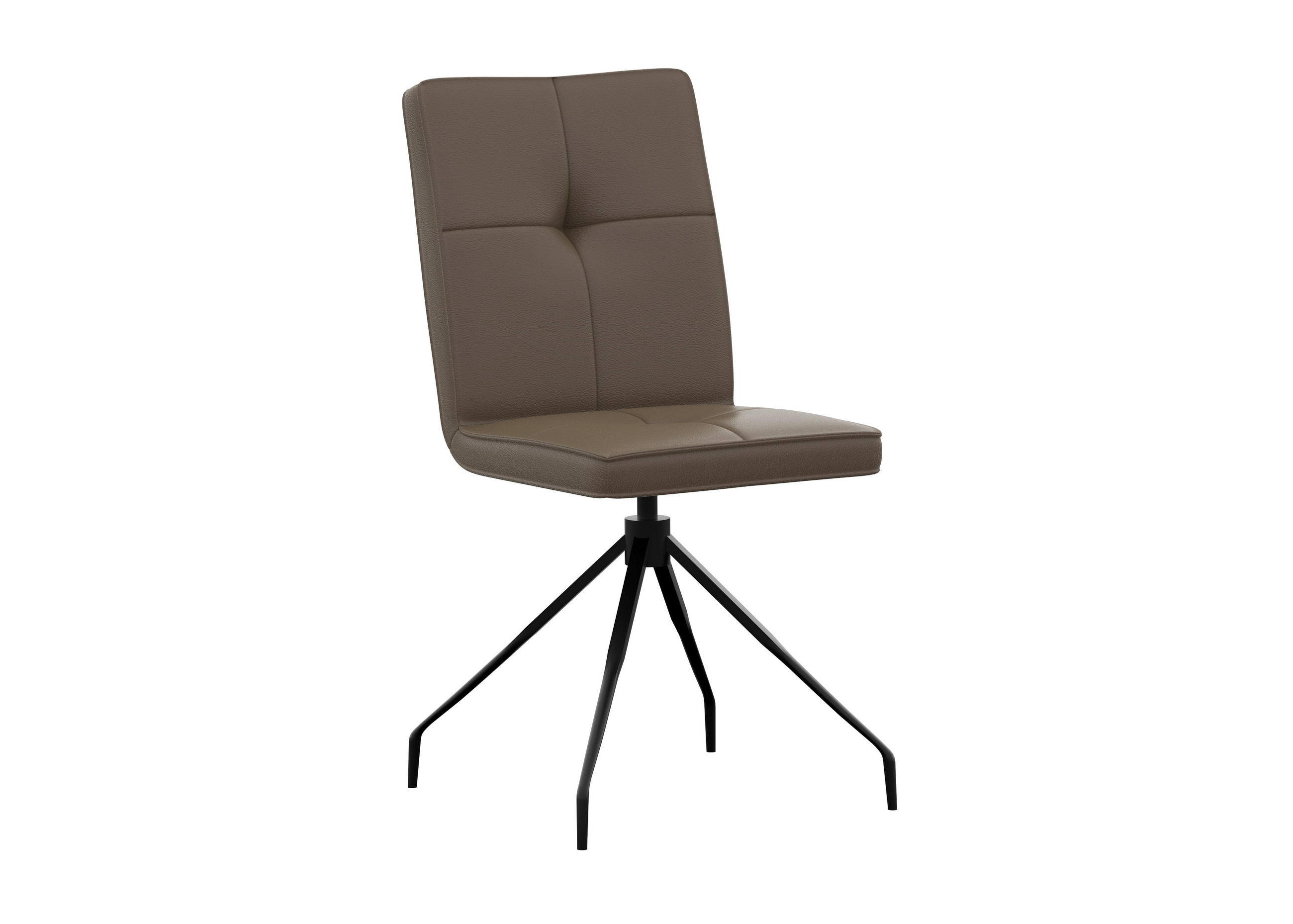 STUHL Echtleder Grau  - Grau, Design, Leder/Metall (45/96/58cm) - Moderano