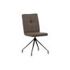 STUHL Echtleder Grau  - Grau, Design, Leder/Metall (45/96/58cm) - Moderano
