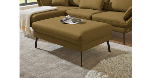 ECKSOFA  in Flachgewebe Schilfgrün Armteilverstellung, Relaxfunktion, Drehsitzfunktion  175-224/255-365 cm  - Schilfgrün/Schwarz, Design, Textil/Metall (175-224/255-365cm) - Dieter Knoll