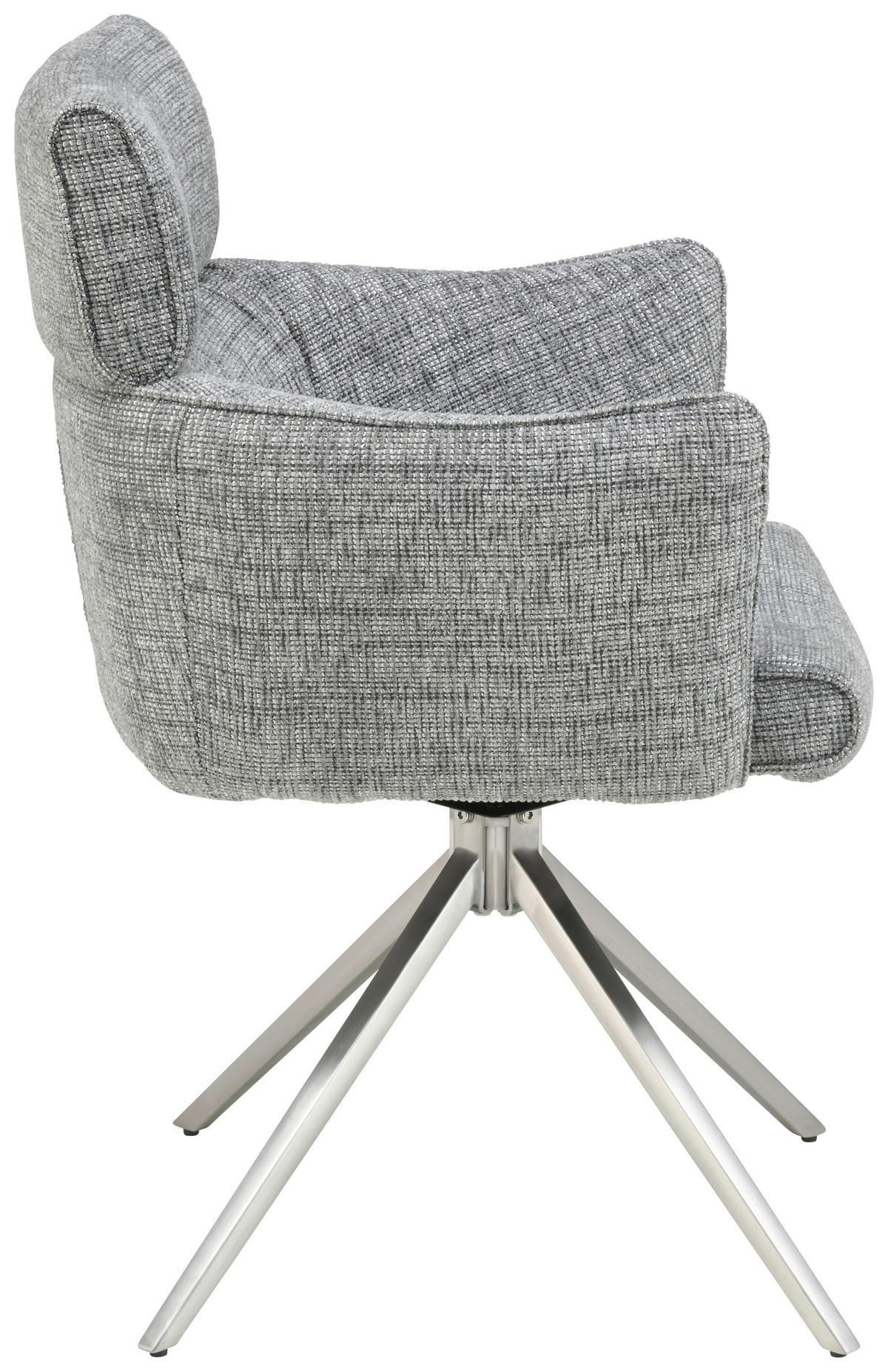 ARMLEHNSTUHL  in Edelstahl Mikrofaser  - Edelstahlfarben/Grau, KONVENTIONELL, Textil/Metall (61/89/63cm) - Livetastic