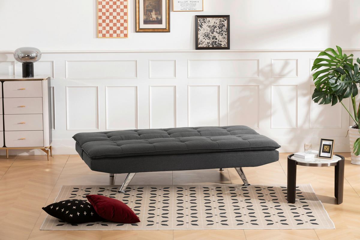 TROSJED NA RAZVLAČENJE tekstil  tamno siva    - srebrne boje/tamno siva, Basics, tekstil/metal (194/87/102cm) - MID.YOU