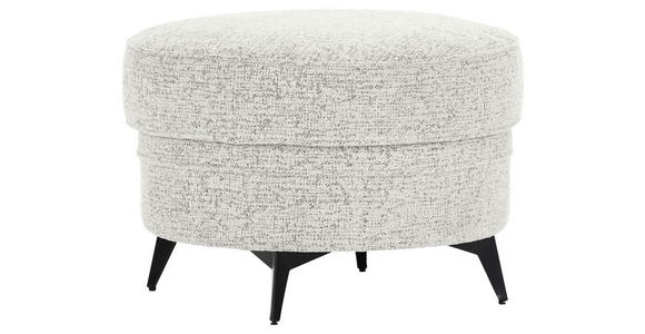 HOCKER Chenille Beige  - Beige/Schwarz, ROMANTIK / LANDHAUS, Textil/Metall (75/50/75cm) - Landscape