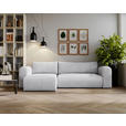 ECKSOFA in Cord Hellgrau  - Hellgrau/Schwarz, MODERN, Kunststoff/Textil (150/245cm) - Carryhome