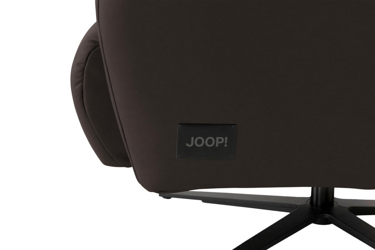 RELAXSESSEL Leder Schwarzbraun  - Schwarzbraun/Schwarz, Modern, Leder/Metall (66/110/83cm) - Joop!