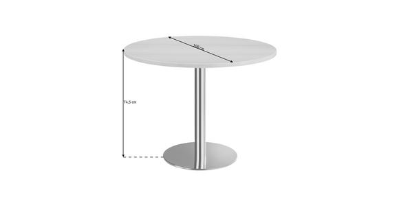 KONFERENZTISCH 100/100/75,5 cm  - Chromfarben/Ahornfarben, KONVENTIONELL, Holzwerkstoff/Metall (100/100/75,5cm) - Venda