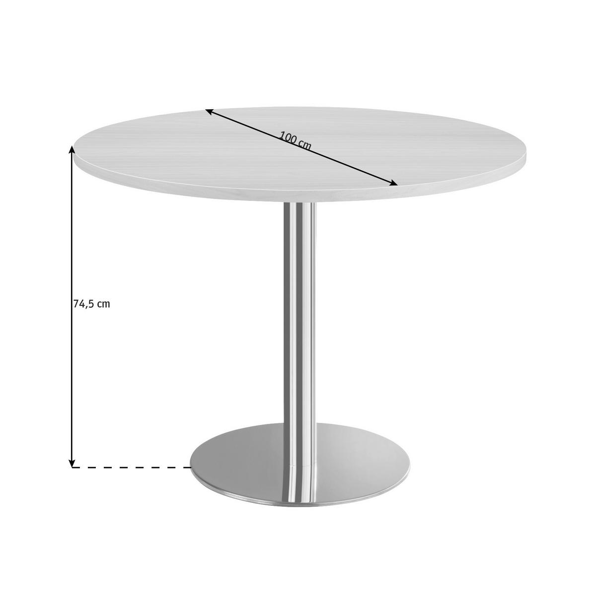 KONFERENZTISCH 100/100/75,5 cm  - Chromfarben/Ahornfarben, KONVENTIONELL, Holzwerkstoff/Metall (100/100/75,5cm) - Venda