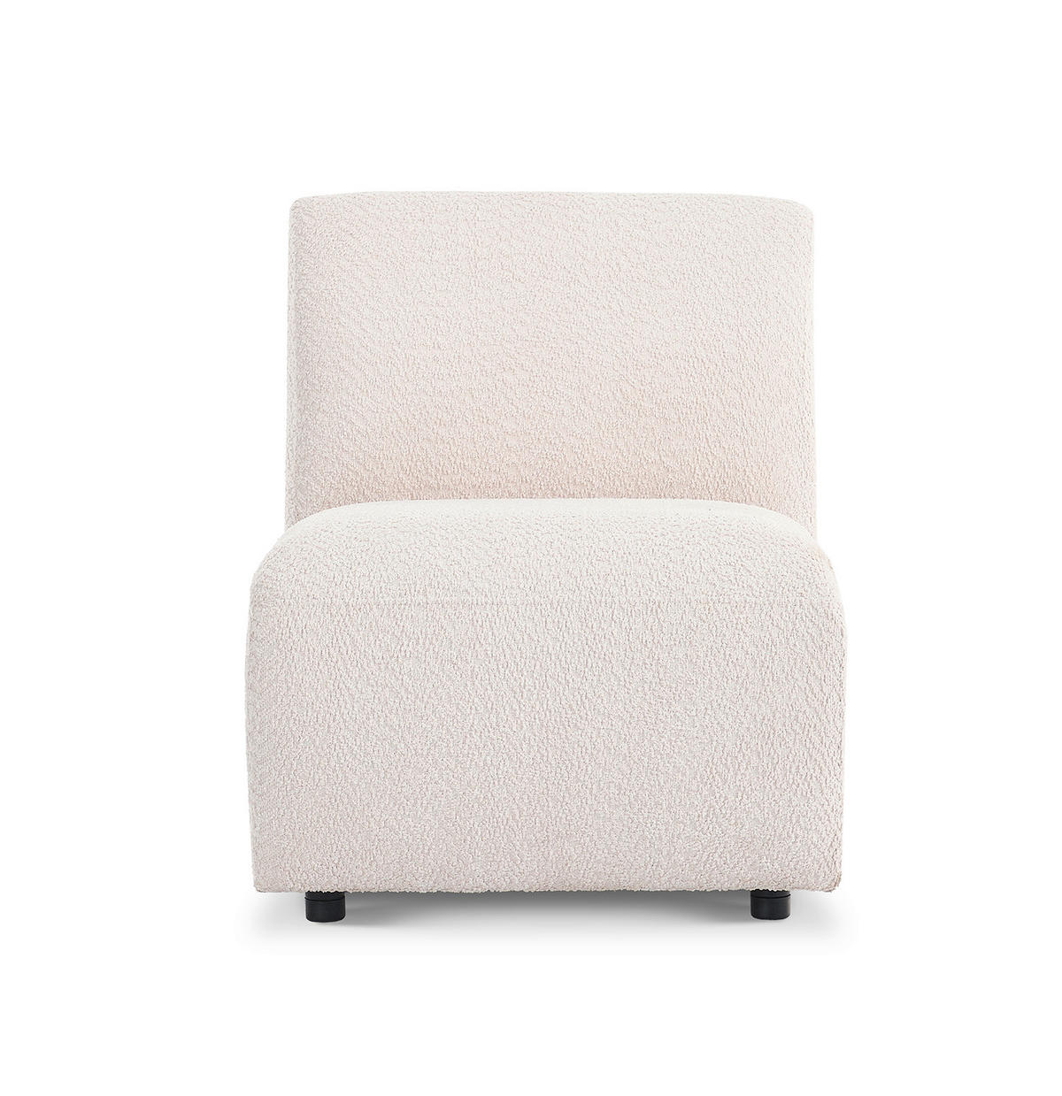 VIERSITZER-SOFA Bouclé Creme  - Creme/Schwarz, Design, Kunststoff/Textil (300/77/108cm) - Livetastic