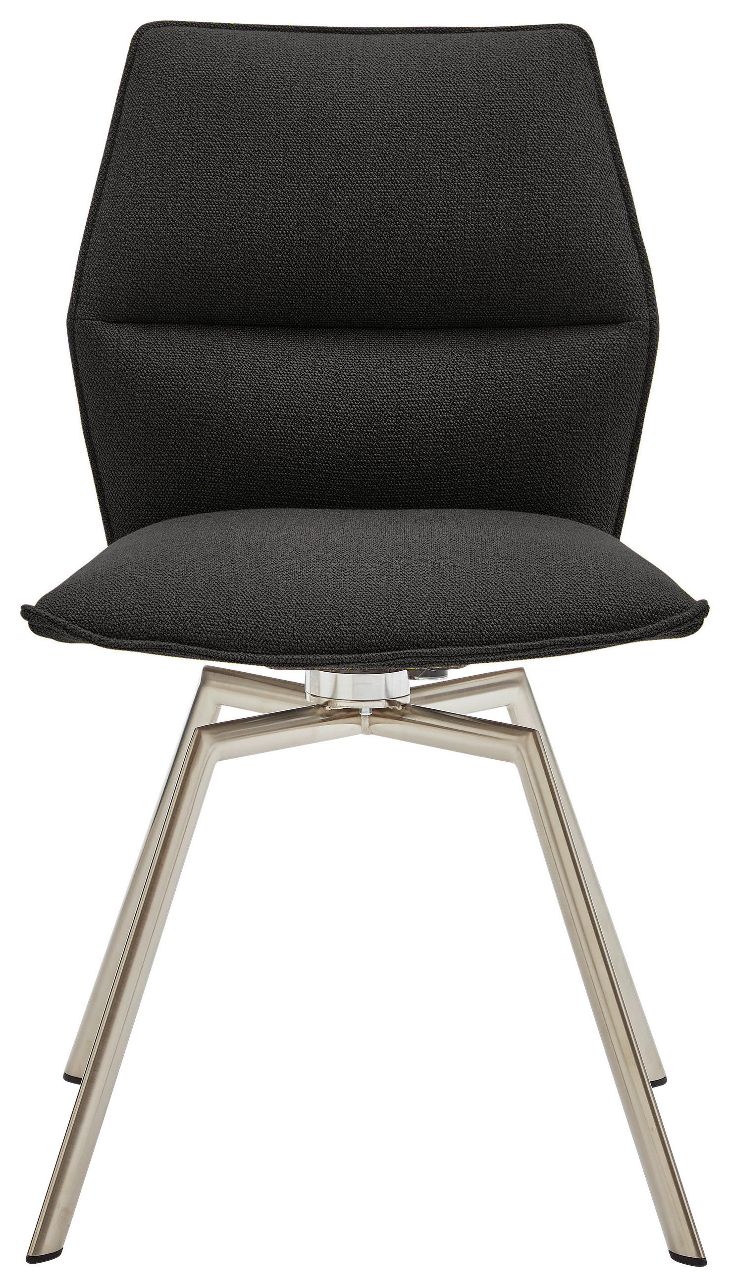 STUHL Anthrazit, Edelstahlfarben  - Edelstahlfarben/Anthrazit, Design, Textil/Metall (49/86/60cm) - Venjakob