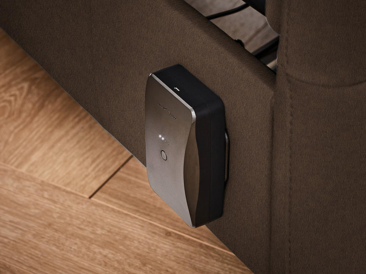 TRAPEZSOFA Echtleder Braun  - Schwarz/Braun, KONVENTIONELL, Leder/Metall (221/103/95cm) - Dieter Knoll