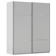 SCHWEBETÜRENSCHRANK  in Grau  - Chromfarben/Grau, KONVENTIONELL, Holzwerkstoff/Metall (201/223/68cm) - Novel