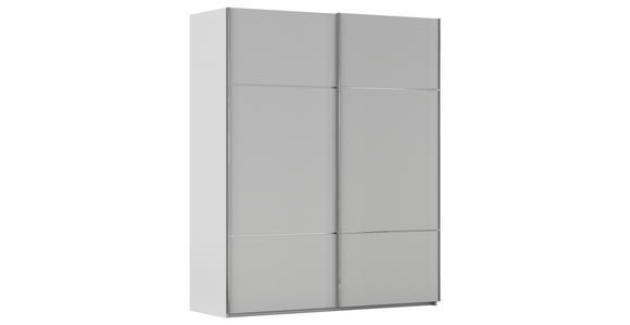 SCHWEBETÜRENSCHRANK in Grau - Chromfarben/Grau, KONVENTIONELL, Holzwerkstoff/Metall (201/223/68cm) - Novel