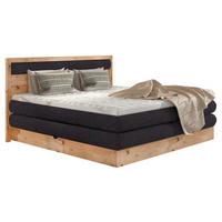 BOXSPRINGBETT 180/200 cm  in Schwarz, Eichefarben  - Eichefarben/Schwarz, KONVENTIONELL, Holz/Holzwerkstoff (180/200cm) - Valnatura