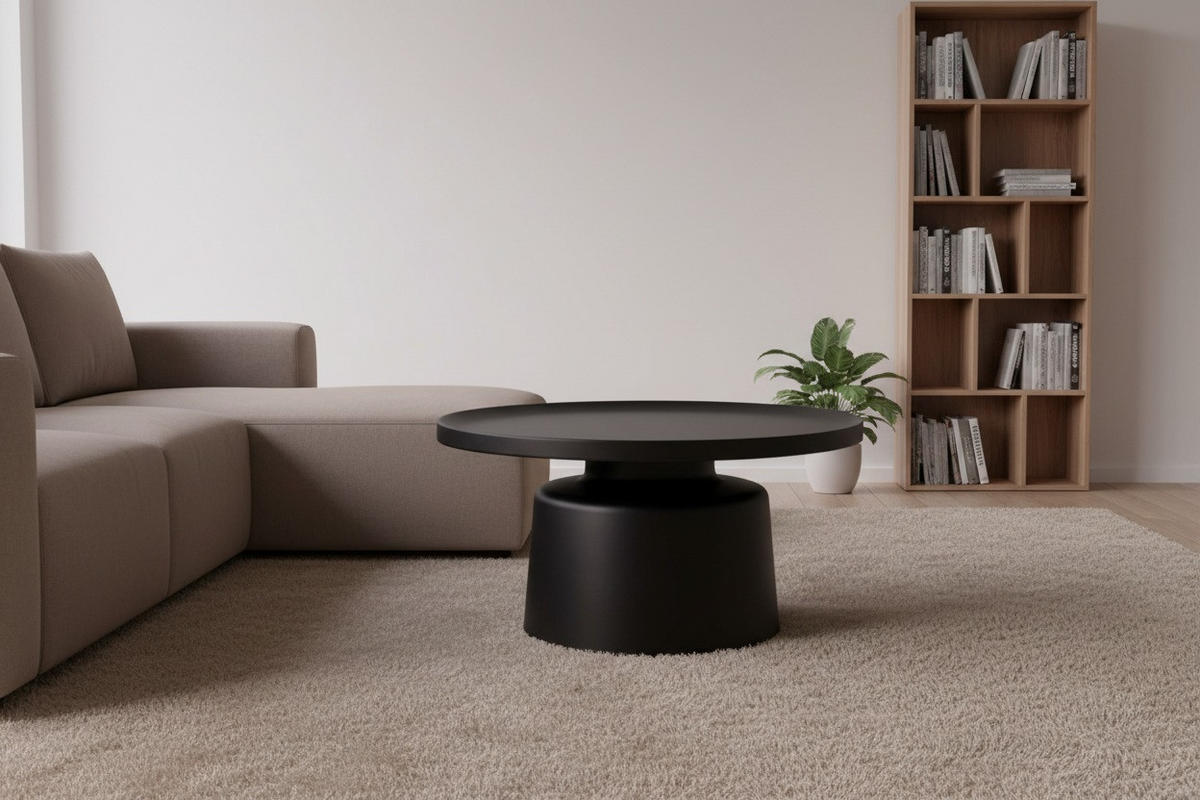 COUCHTISCH 69/69/37,5 cm rund Schwarz  - Schwarz, Design, Metall (69/69/37,5cm) - Xora