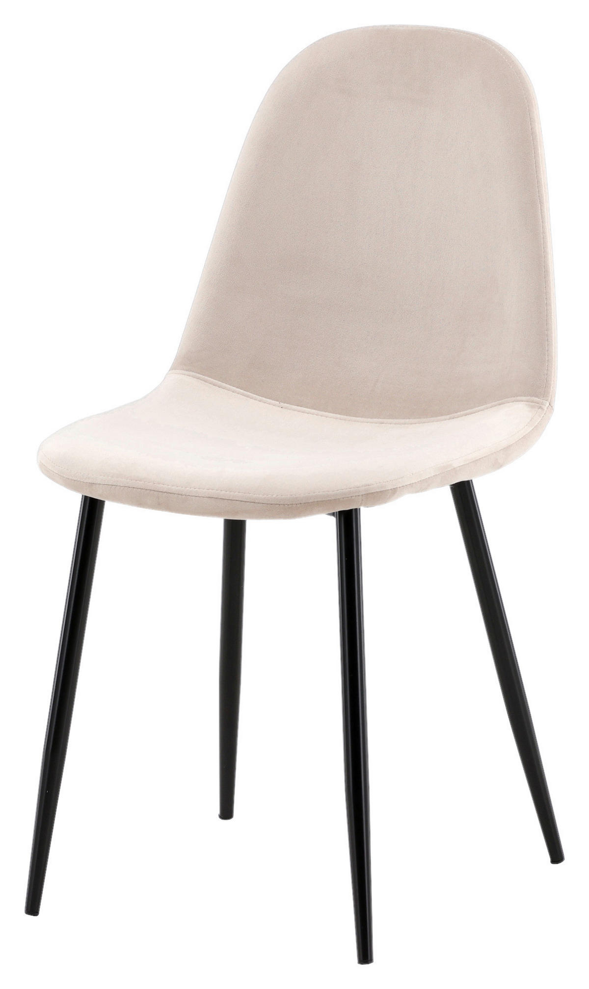 STUHL-SET 2 Stück  in Stahl Samt  - Beige/Schwarz, Design, Textil/Metall (44/88/53cm) - Livetastic