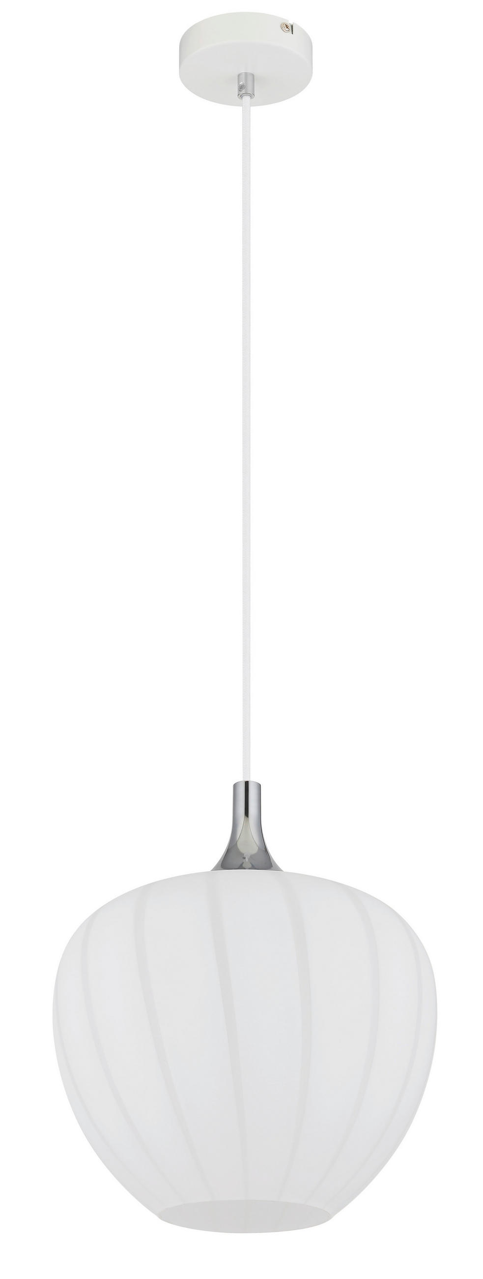 VISEČA SVETILKA        29/120 cm      E27 - barve kroma/bela, Konvencionalno, kovina/steklo (29/120cm) - Globo