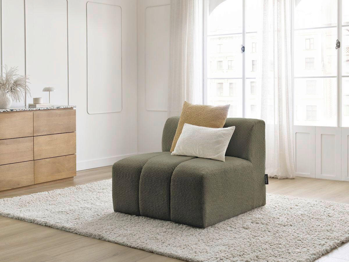 SOFAELEMENT ANNECY Bouclé Grün  - Schwarz/Grün, MODERN, Kunststoff/Textil (91/72/91cm)