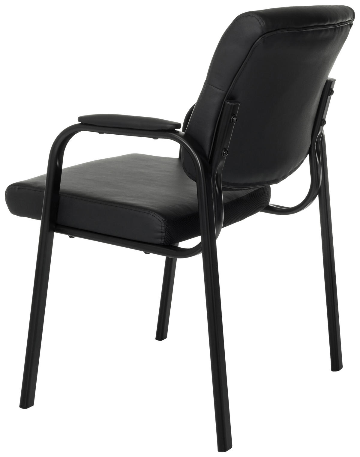 BESUCHERSTUHL  in Schwarz  - Schwarz, MODERN, Leder/Metall (60/85/64cm) - MID.YOU