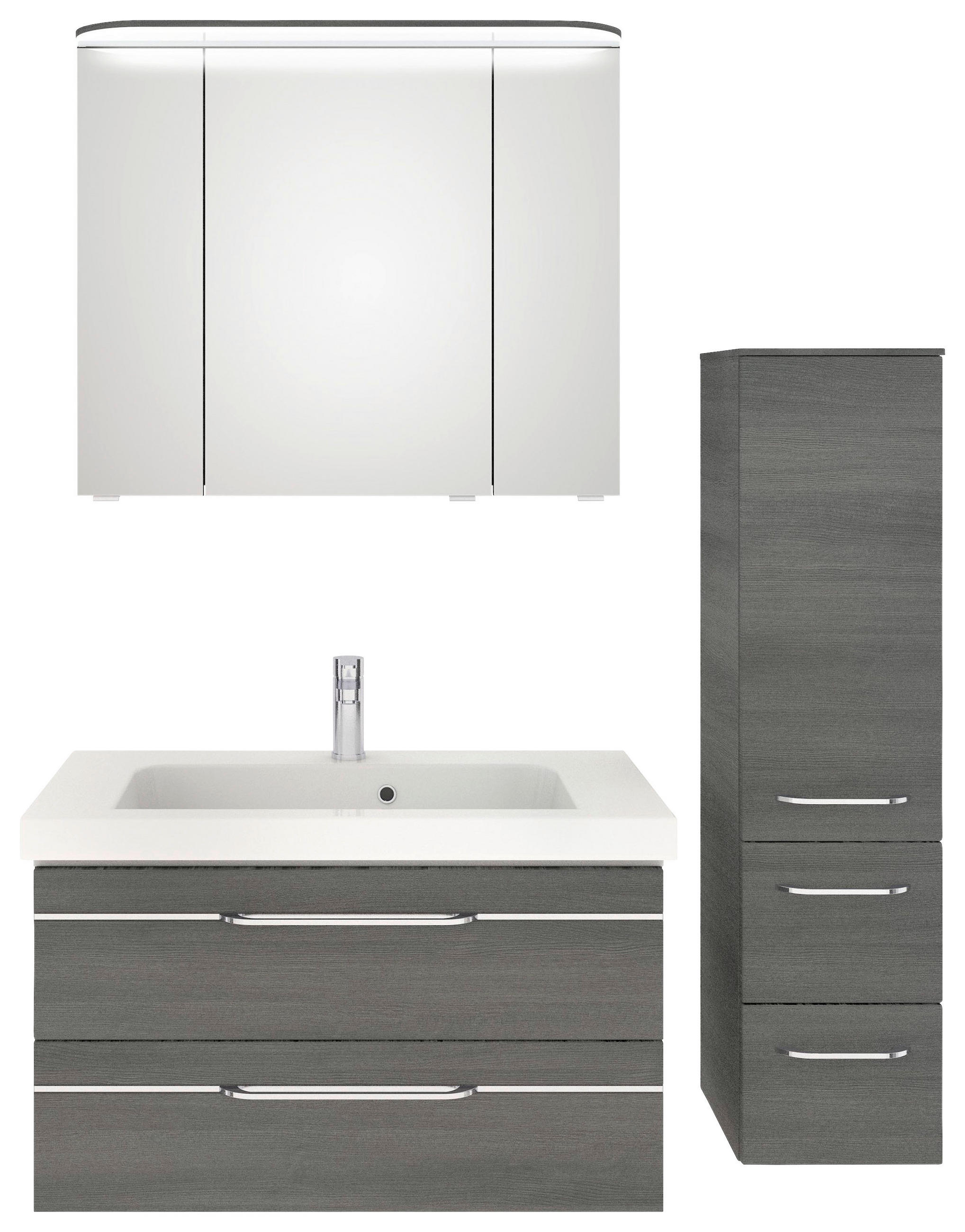 BADEZIMMER in 122 cm - Chromfarben/Graphitfarben, KONVENTIONELL, Glas/Holzwerkstoff (122cm) - Pelipal