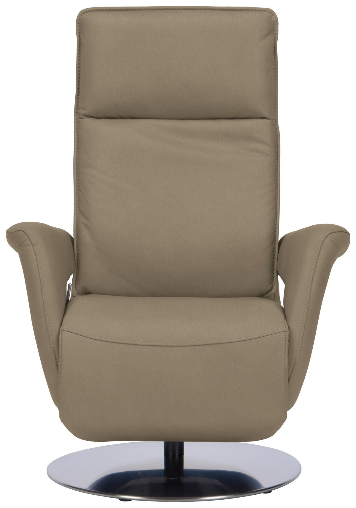 RELAXSESSEL in Leder Hellbraun  - Hellbraun/Edelstahlfarben, Design, Leder/Metall (83/112/87-174cm) - Valdera