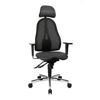 OTOČNÁ ŽIDLE, plochá tkanina, černá - černá/barvy chromu, Basics, kov/textil (48/120-140/44cm) - Topstar
