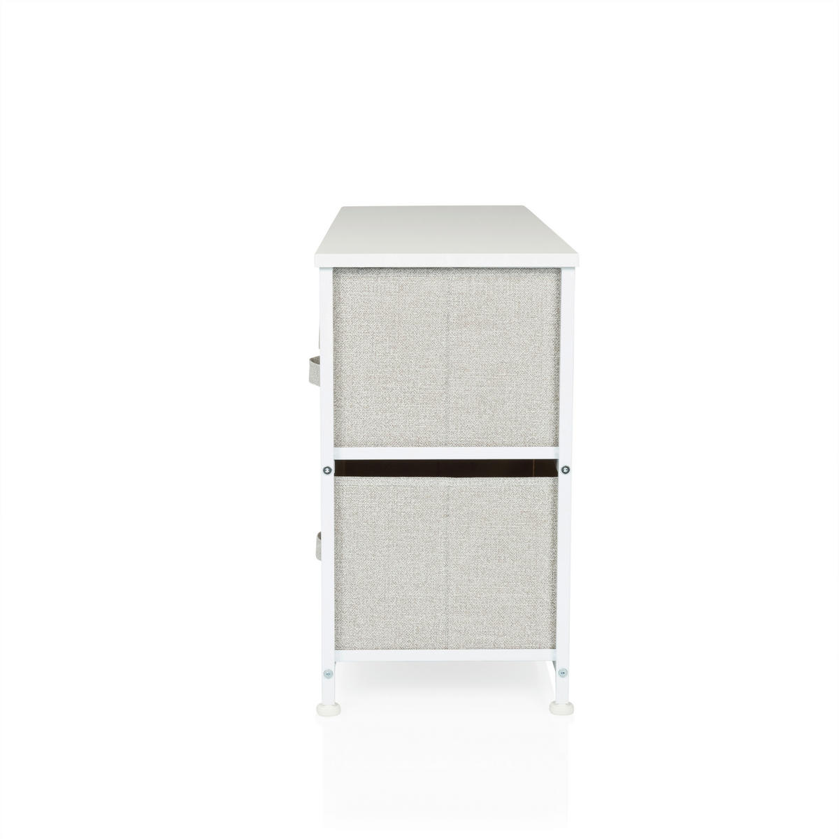 KOMMODE  in 100/55/30 cm  - Weiß/Grau, MODERN, Kunststoff/Textil (100/55/30cm) - MID.YOU