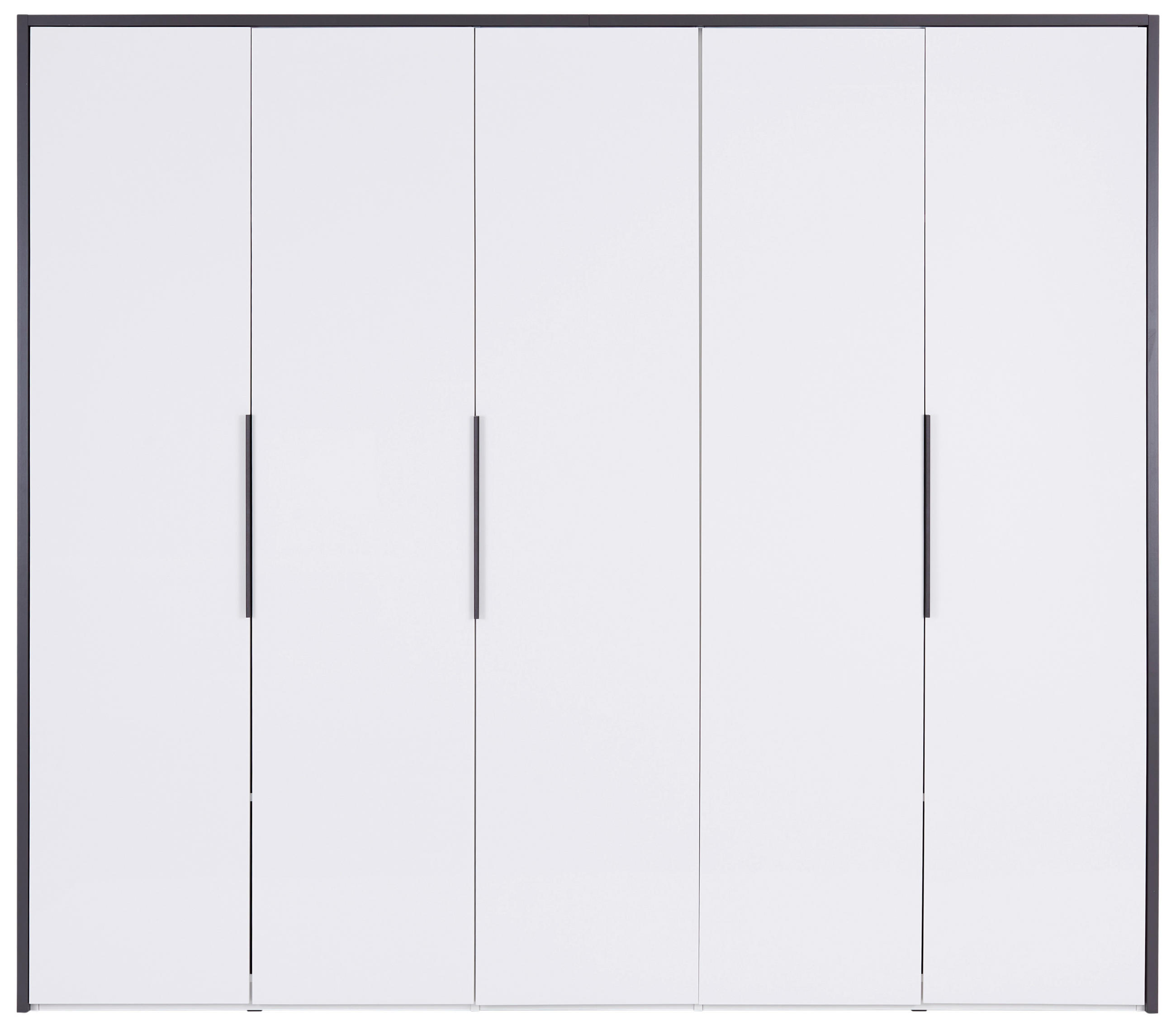 DREHTÜRENSCHRANK 250/221/60 cm 5-türig Weiß  - Silberfarben/Weiß, MODERN, Holzwerkstoff/Metall (250/221/60cm) - MID.YOU