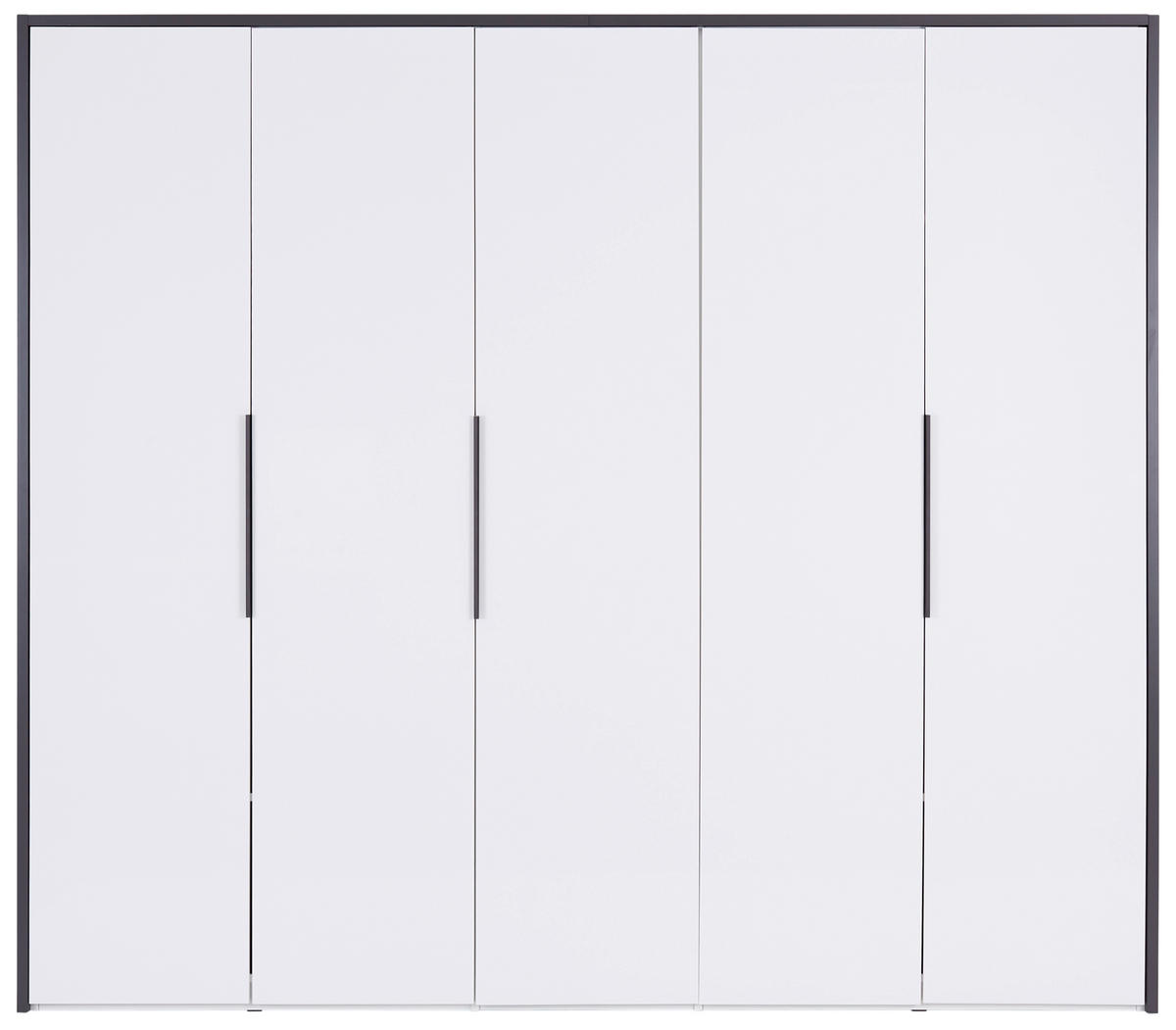 DREHTÜRENSCHRANK 250/221/60 cm 5-türig Weiß  - Silberfarben/Weiß, MODERN, Holzwerkstoff/Metall (250/221/60cm) - MID.YOU