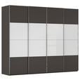 SCHWEBETÜRENSCHRANK  in Graphitfarben, Weiß  - Chromfarben/Graphitfarben, KONVENTIONELL, Glas/Holzwerkstoff (271/223/68cm) - Novel
