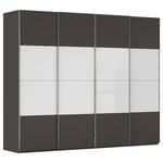 SCHWEBETÜRENSCHRANK  in Graphitfarben, Weiß  - Chromfarben/Graphitfarben, KONVENTIONELL, Glas/Holzwerkstoff (271/223/68cm) - Novel
