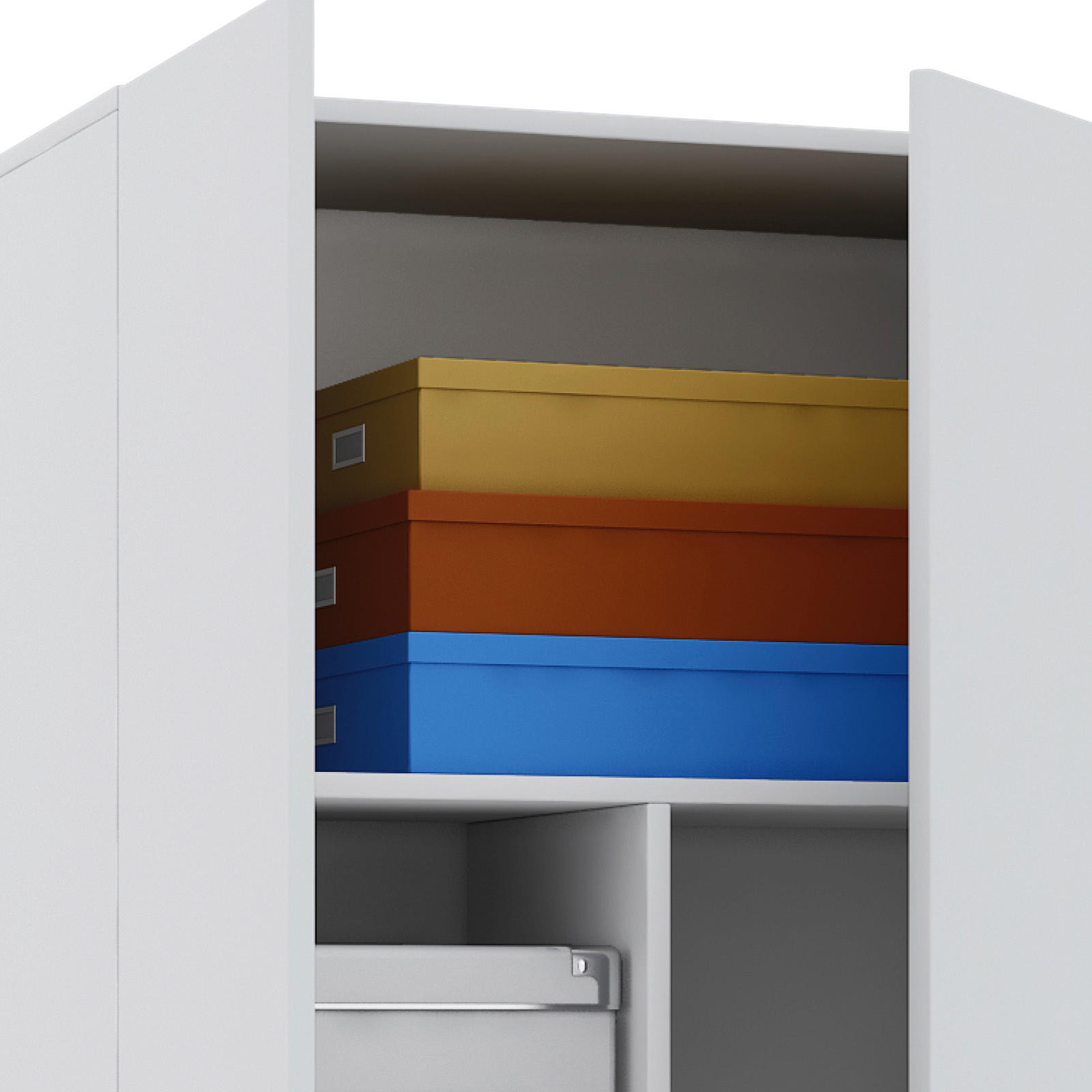 MEHRZWECKSCHRANK 70/198/39 cm  - Weiss/Silberfarben, Modern, Holzwerkstoff/Kunststoff (70/198/39cm) - MID.YOU