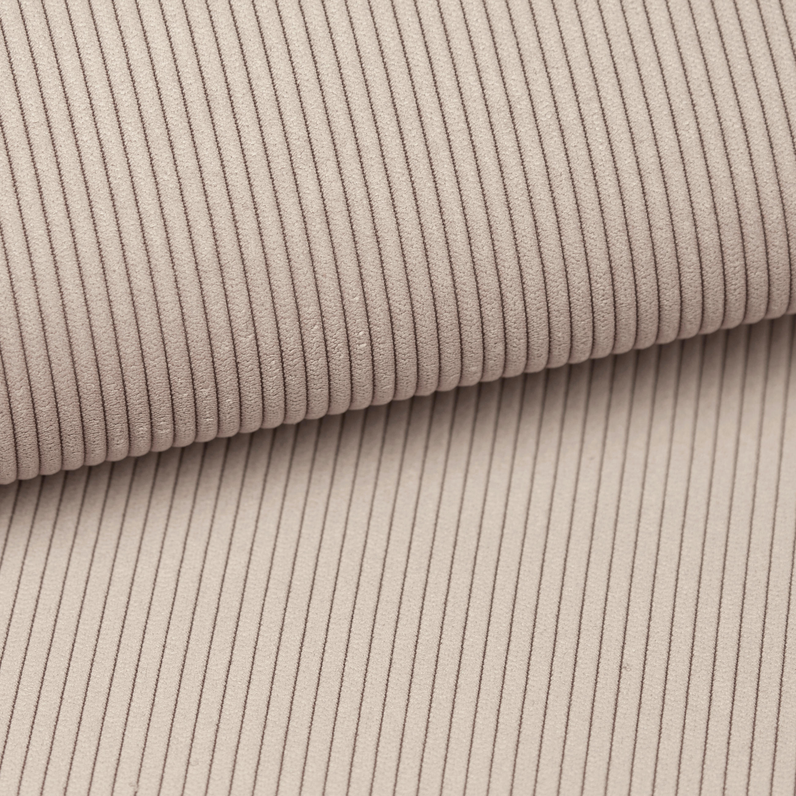 ECKSOFA Beige Cord  - Beige/Schwarz, Design, Textil/Metall (262/183cm) - MID.YOU